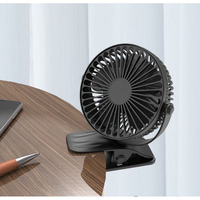 Mini ventilateur USB avec clip – Rechargeable & rotatif 360°