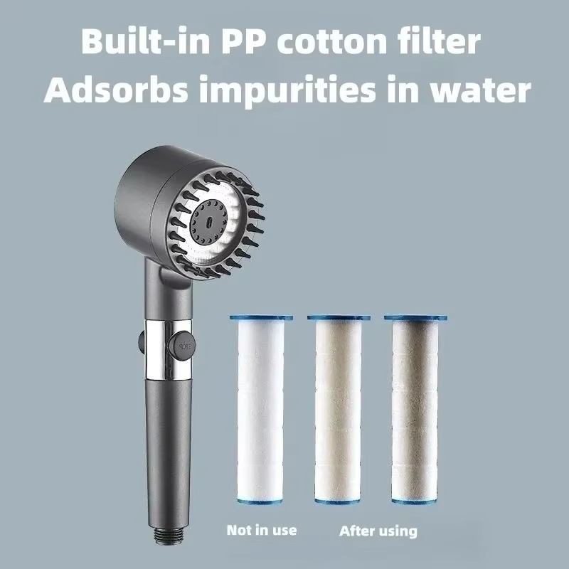 Pommeau de Douche à Filtre Haute Pression – 3 Modes avec Brosse de Massage - Image 5