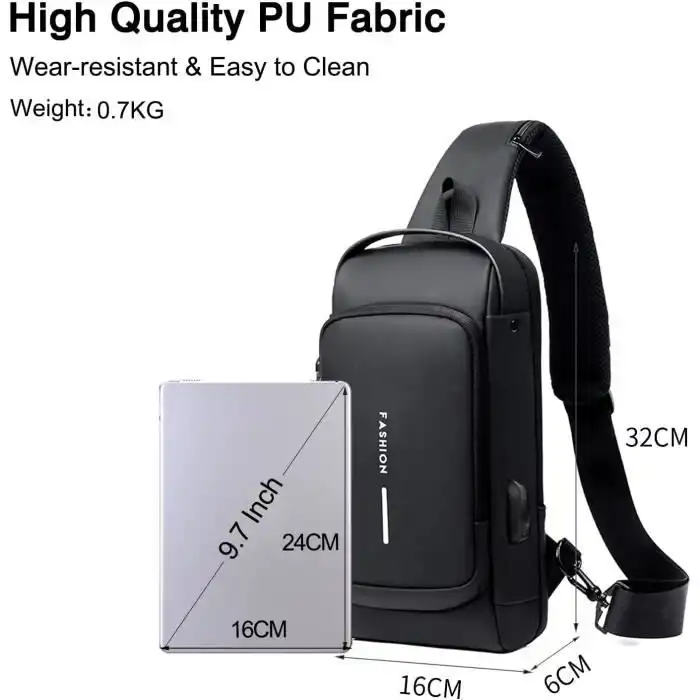 🎒🔒 Sac à Bandoulière Antivol avec Port USB - Image 3