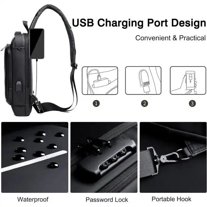 🎒🔒 Sac à Bandoulière Antivol avec Port USB - Image 2