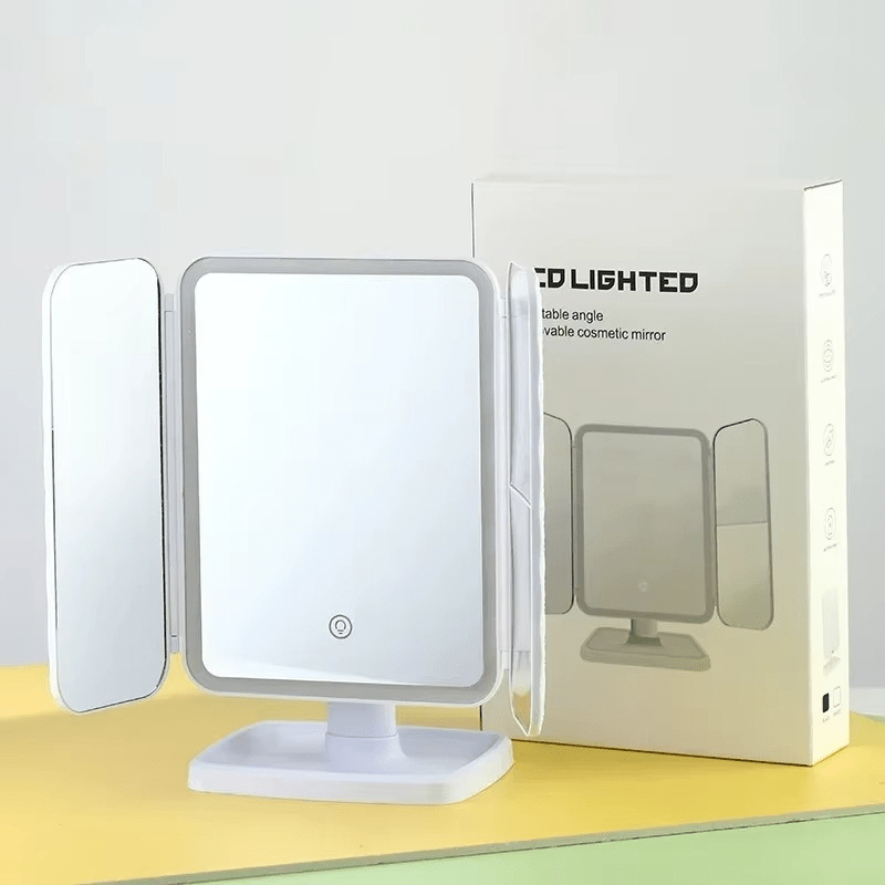 Miroir de Maquillage LED Tri-Volet – Grossissement Haute Précision - Image 6