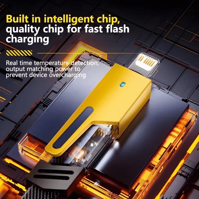 Câble Multi-USB 4-en-1 avec Porte-Clés – Charge Rapide PD 65W - Image 6