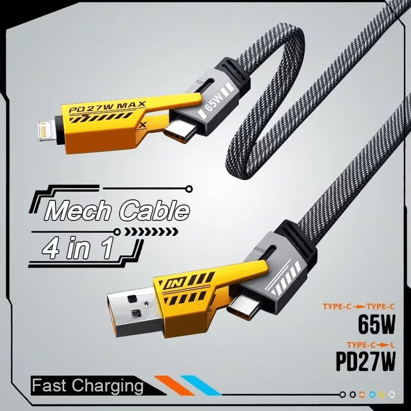 Câble Multi-USB 4-en-1 avec Porte-Clés – Charge Rapide PD 65W - Image 10