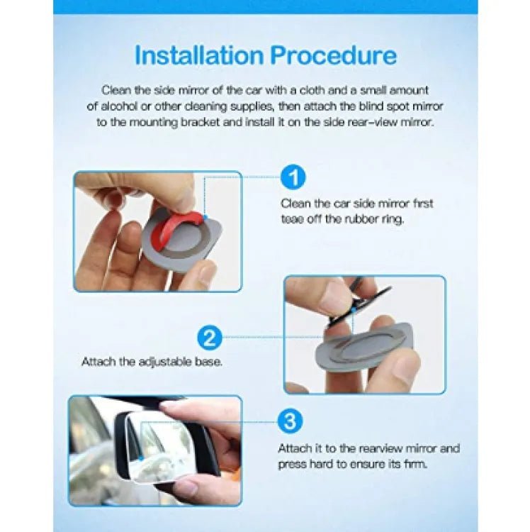 مرآة محدبة للبقع العمياء للسيارة (مجموعة واحدة / ثلاث قطع) - Image 3