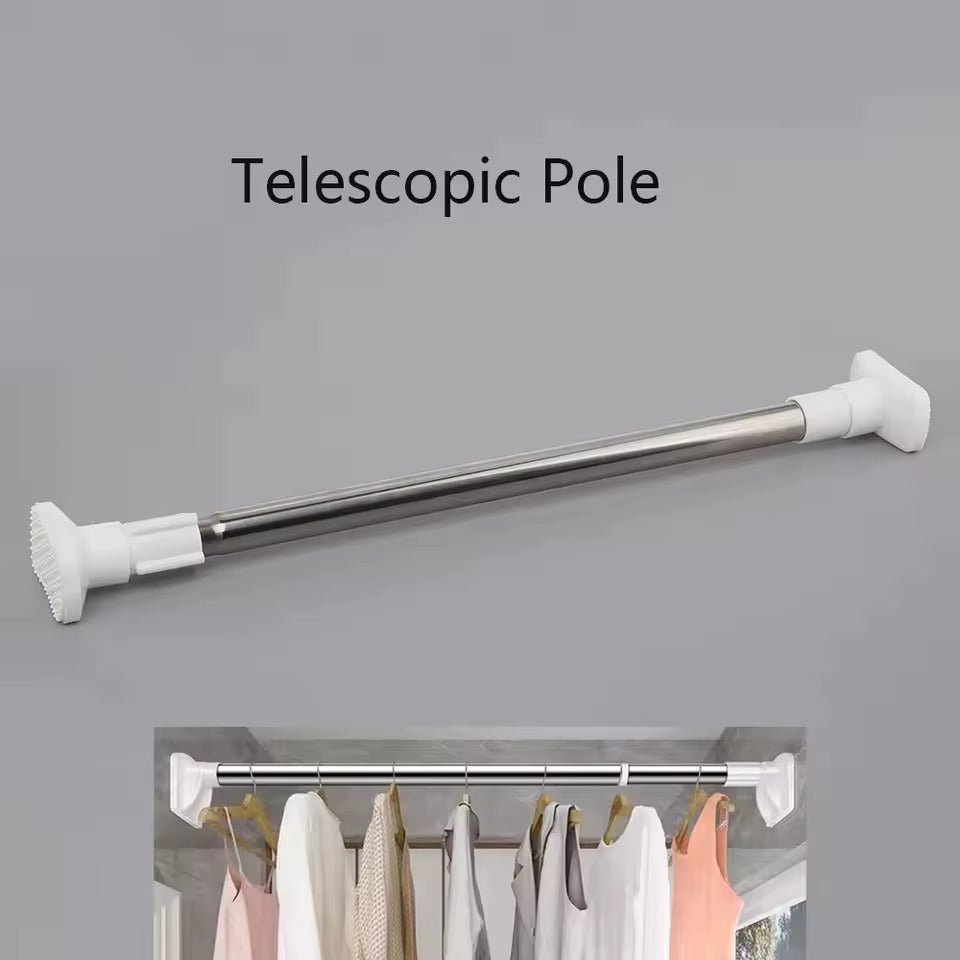 Tringle Télescopique Extensible en Acier Inoxydable – Polyvalente & Robuste