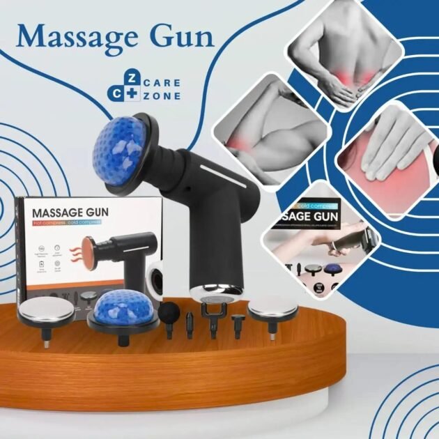 Pistolet de Massage Musculaire – Chaleur & Froid avec 6 Têtes❄️🔥💪